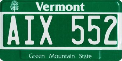 VT license plate AIX552