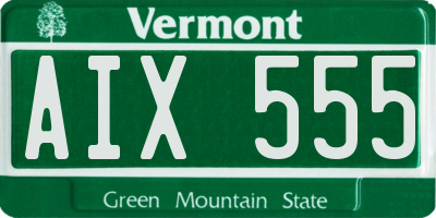 VT license plate AIX555
