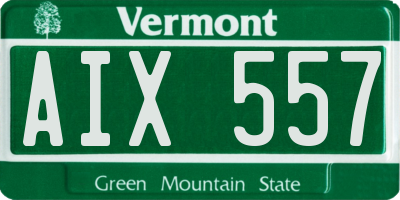 VT license plate AIX557