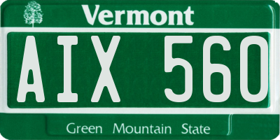 VT license plate AIX560