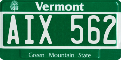 VT license plate AIX562