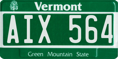 VT license plate AIX564