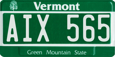VT license plate AIX565