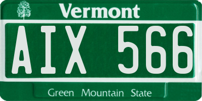 VT license plate AIX566