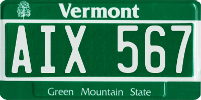VT license plate AIX567