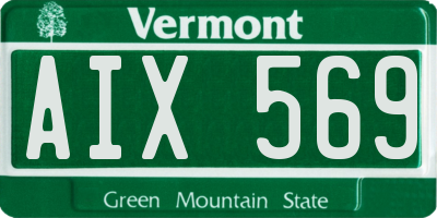 VT license plate AIX569