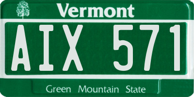 VT license plate AIX571