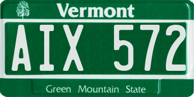 VT license plate AIX572