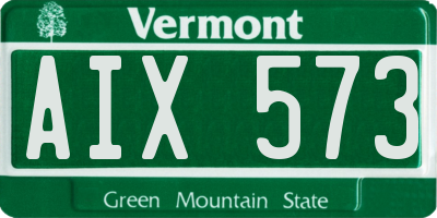 VT license plate AIX573