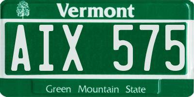 VT license plate AIX575
