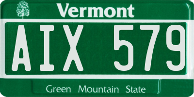 VT license plate AIX579