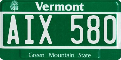 VT license plate AIX580