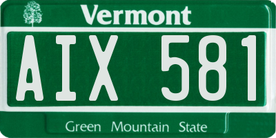 VT license plate AIX581