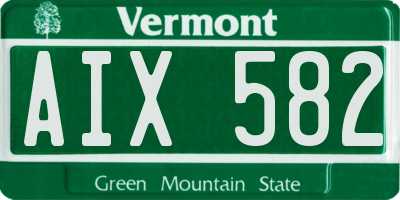 VT license plate AIX582