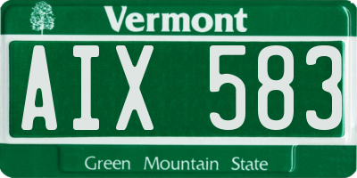 VT license plate AIX583