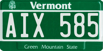 VT license plate AIX585