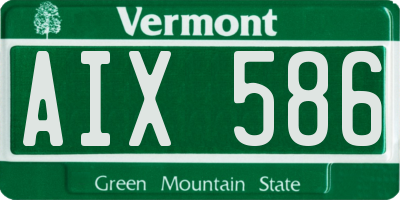 VT license plate AIX586