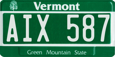 VT license plate AIX587