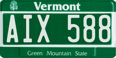 VT license plate AIX588