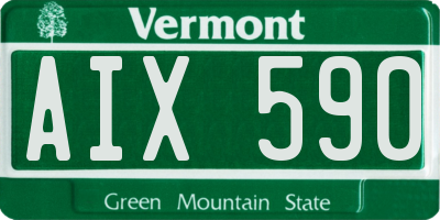 VT license plate AIX590