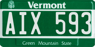 VT license plate AIX593