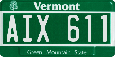 VT license plate AIX611