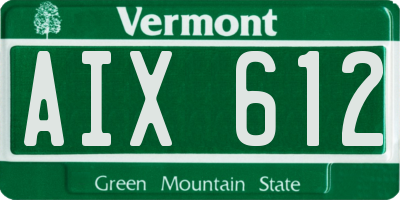 VT license plate AIX612