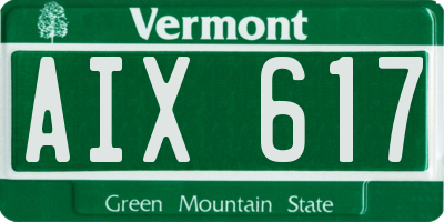 VT license plate AIX617