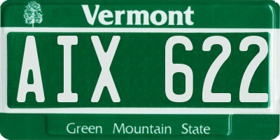 VT license plate AIX622
