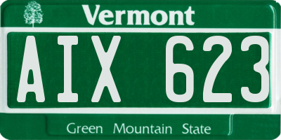 VT license plate AIX623
