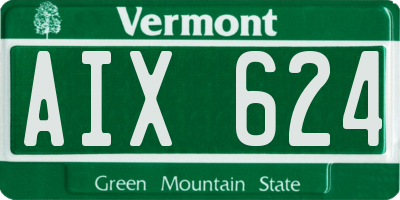 VT license plate AIX624