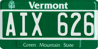 VT license plate AIX626
