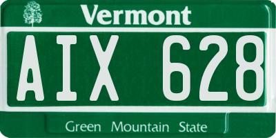 VT license plate AIX628