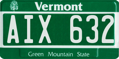 VT license plate AIX632