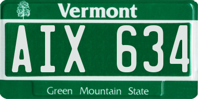 VT license plate AIX634