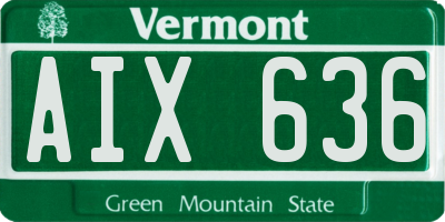 VT license plate AIX636