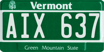 VT license plate AIX637