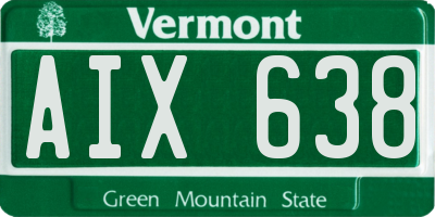 VT license plate AIX638