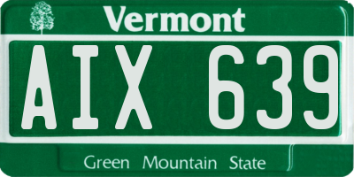 VT license plate AIX639
