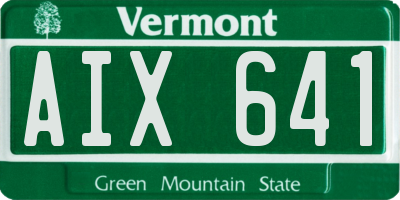 VT license plate AIX641