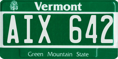 VT license plate AIX642