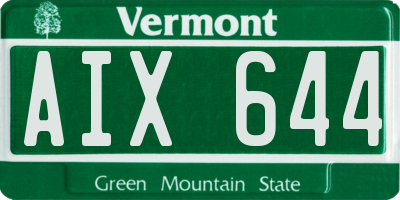 VT license plate AIX644