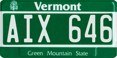 VT license plate AIX646