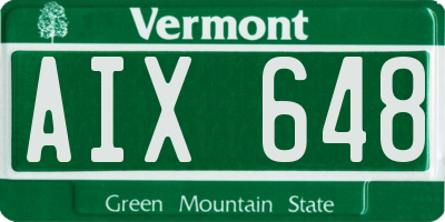 VT license plate AIX648