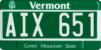 VT license plate AIX651