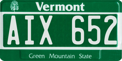 VT license plate AIX652