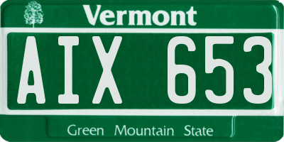 VT license plate AIX653