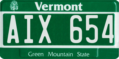 VT license plate AIX654