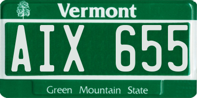 VT license plate AIX655