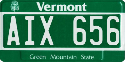VT license plate AIX656